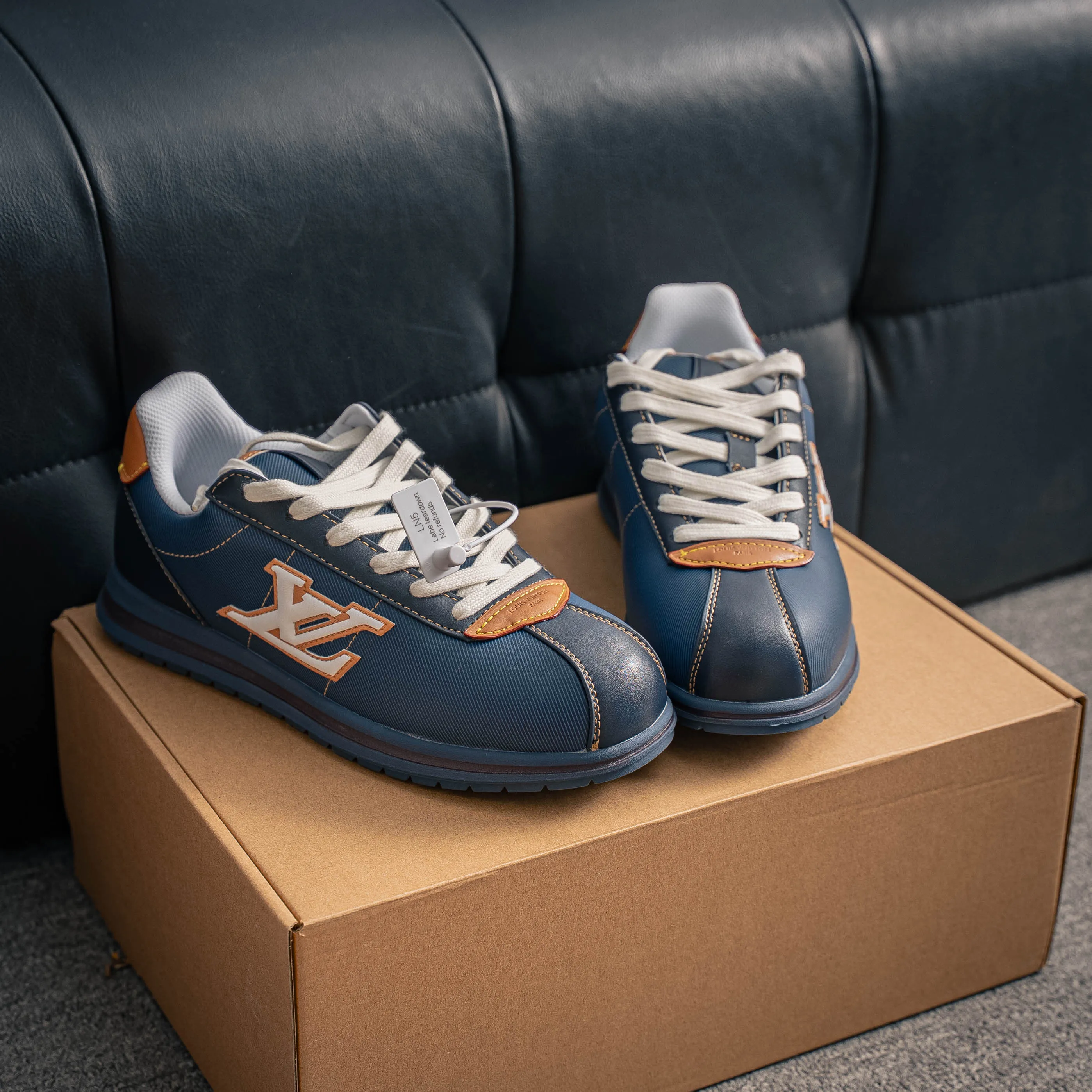 # LOUIS VUITTON x Nigo lv Buttersoft Cowhide Leather FW 25 Lace-Up Low-Top Shoes Same Style